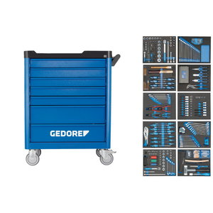 Tool trolley with 7 drawers with tool set (308 pieces), Gedore