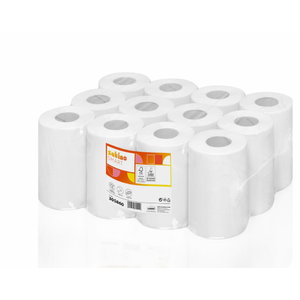 Hand towel rolls Smart/ 1-ply/12x120 m/ white CF1, Satino by WEPA