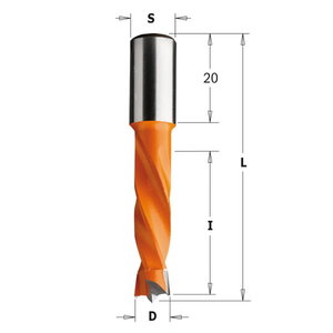 DOWEL DRILL TCT D=8X57,5 S=10X20 LH, CMT