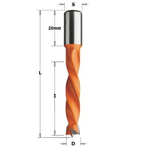 Dowel drill HM LH 8x43x70mm S=10x20mm