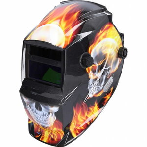 Automatic welder's protective helmet, Flame design 