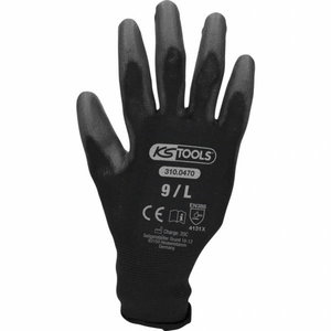 Gloves, micro fine, black, 12 pair, 9 , KS Tools