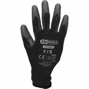 Gloves, micro fine, black, 12 pair, 7  