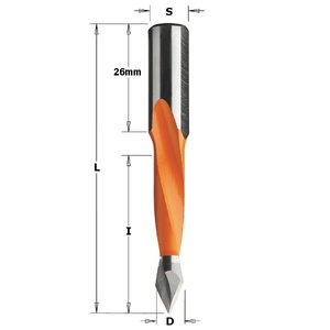 Caururbuma dībeļu urbis HW D= 9,52X35X70 RH, CMT