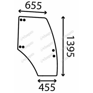 Door glass, RH LANDINI