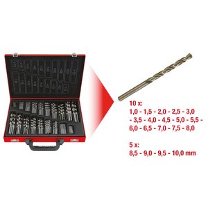 Spiraalpuuride komplekt HSS-G Co 5, 170 osa , 1-10mm 1–10 mm