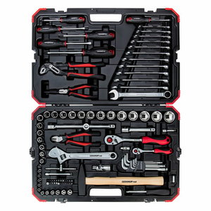 Product image of: Socket set 1/4+1/2 size10-32mm 100pcs R46003100, Gedore RED