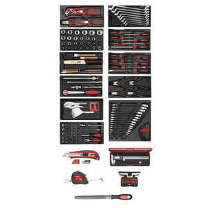 Įrankių kompl. 11xCT dėklai + įrankiai, 166 vnt R21010002 