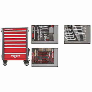Tool set in t.trolley WINGMAN red 129pcs R22071004, Gedore RED