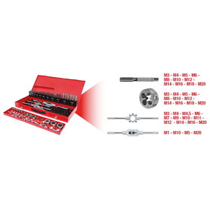 Tap and die set 54-pcs HSS, KS Tools