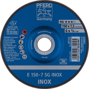 Šlifavimo diskas SG INOX 150x7,2mm