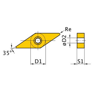 Spare insert ISO VNMG160408 5pcs