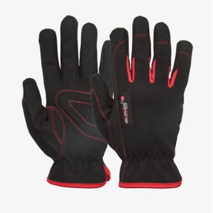 Gloves, Red Touch, black/red 9