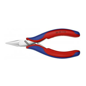 El. needlenose pliers, comfort handle, with spring, 115mm, Knipex