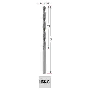 Metāla urbis DIN 340 HSS-G Ø3,2x106mm 10gab., Exact