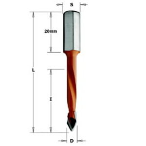 Spiralinis medžio grąžtas TCT D= 7X43X70 S= 8X20 RH, CMT