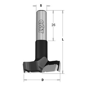 Hinge boring bit HW Xtreme S=10x26 D=15x70 LH, CMT