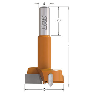 Hinge boring bit HW D=22x70 S=10X26 RH