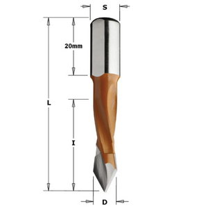 Spiralinis medžio grąžtas TCT S=10X20 D=7X70 LH 