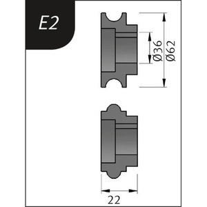 Bending rollers Typ E2, Ø 62 x 36 x 22 mm, Metallkraft