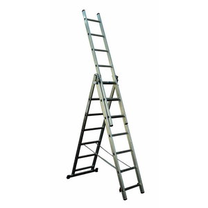 Combination ladder, three-section 7 steps, Alpe
