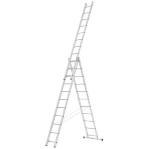 Combination ladder, three-section 11 steps, Alpe