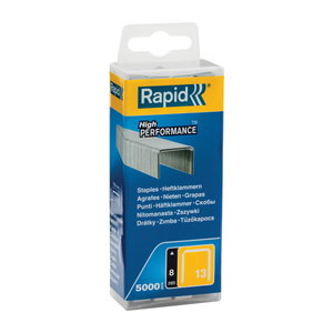 Klambrid 13/8 5000tk, 10,6x0,7mm, kollane, plastkarbis, tsingitud, Rapid