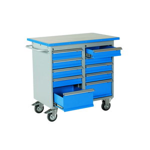 Tool trolley W1025xD600xH900mm, 10 drawers, vinyl 