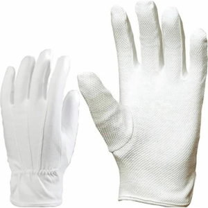 Gloves, cotton, PVC microdots, white 7