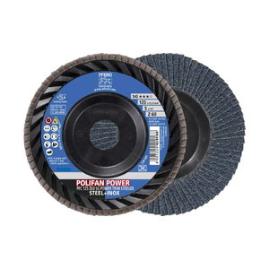 Lapelinis šlifavimo diskas SG POWER TRIM STEELOX 125mm Z60 P