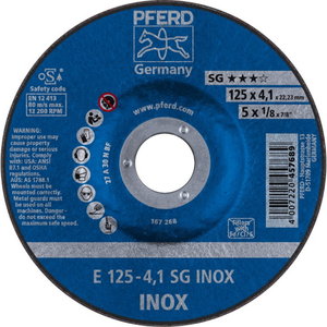 Grinding disc disc SG Inox 125x4,1/22,23mm, Pferd