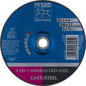 Шлифовальный диск SG 230x7,2x22mm, PFERD