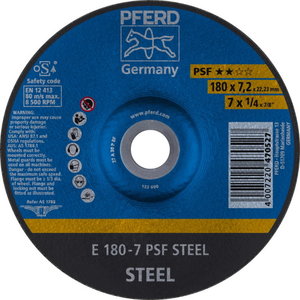 Metāla slīpdisks PSF STEEL 180x7mm, Pferd