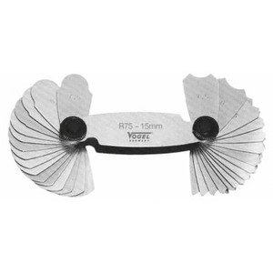 Radius Gauges, 7.5-15 mm. 16 blades