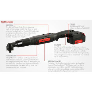 Cordless Precision Angle Wrench 12,0-80 Nm QXC5AT80PS08 tool, Ingersoll-Rand