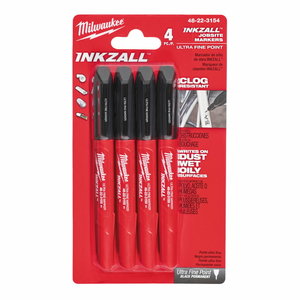 Markers INKZALL, fine tip, black, 4 pcs 