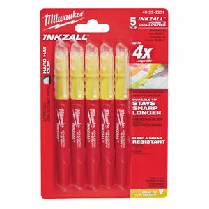 Highlighters INKZALL, yellow, 5 pcs 