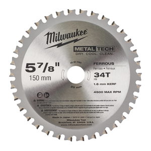 Milwaukee, Pjovimo diskas metalui 150x1,6x20mm Z34 - Stokker