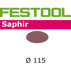 Шлифовальный диск на липучке Velcro Saphir 25шт 115mm P50, FESTOOL