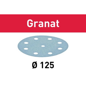 Шлифовальный диск на липучке Velcro Granat 8 отверстий 100шт 125mm P180, FESTOOL