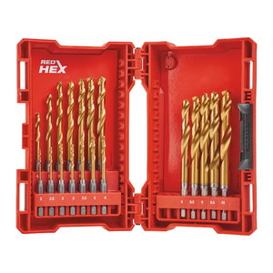 Metallpuuride komplekt HEX Shockwave 19 osa 2-10mm HSS-G TiN, Milwaukee