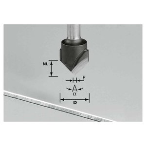 V-groove cutter HW S8 D18-90°/Alu