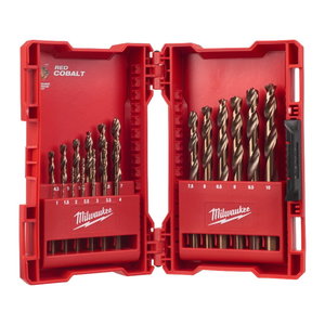 Metalliporanteräsarja Red Cobalt 19kpl 2-10mm HSS-G TiN, Milwaukee