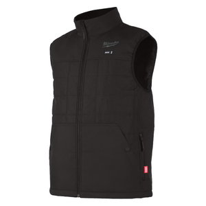 Vest akutoitega M12 HPVBL2-0, tepitud, must, Milwaukee