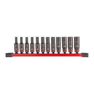 Löökpadrunite komplekt 1/4´´, SHOCKWAVE IMPACT DUTY, 4-13mm, 12 osa, pikad, Milwaukee