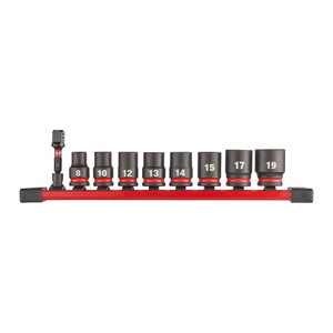 Löökpadrunite komplekt 3/8´´, SHOCKWAVE IMPACT DUTY, 8-19mm, 9 osa, Milwaukee