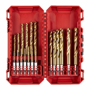 Metalo grąžtų rinkinys Red HEX Shockwave HSS-G TiN 19 vnt. 