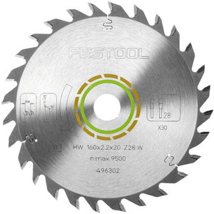 Sawblade 160x2,2x20, W28, 15°. Wood, universal blade, Festool