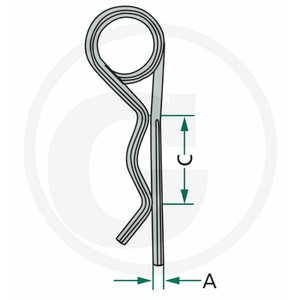 R-clip set, 7mm, Ø 26-40mm, 5pcs 