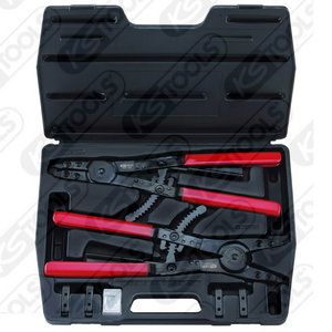 Circlip pliers set with ratchet function, 14 pcs, KS Tools
